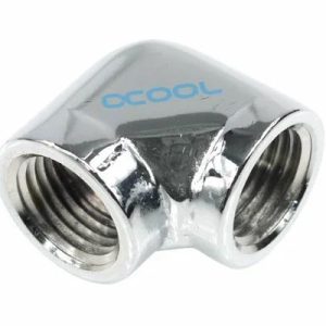 L-конектор Alphacool HF, Вътрешна резба G1/4 - G1/4, 90°, Хром 1