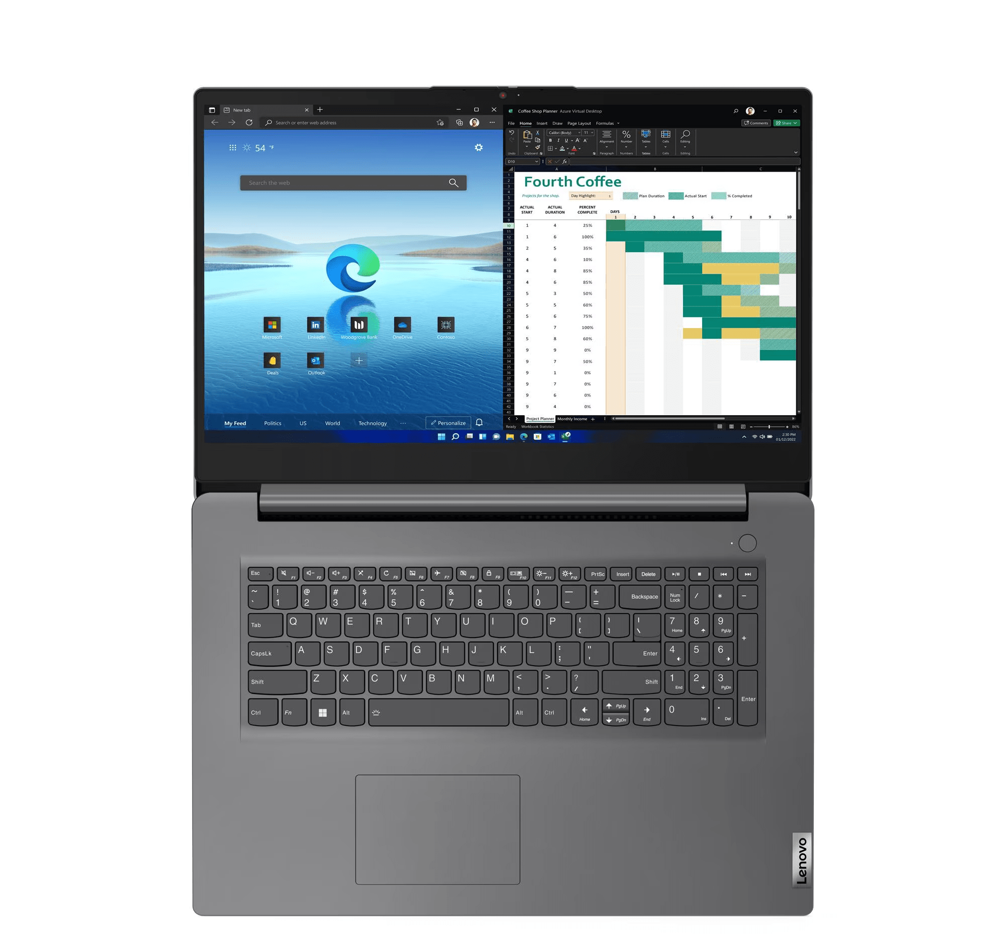 Лаптоп Lenovo V17 G4 IRU - 17.3" FHD Intel Core i5-13420H, 16GB(8GB on board) DDR4, 512GB SSD M.2 2
