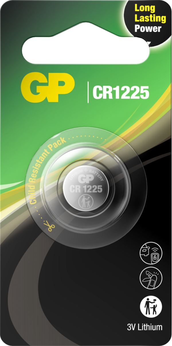 Литиева бутонна батерия GP CR1225 3V 1 бр. в блистер /цена за 1 бр./ 1