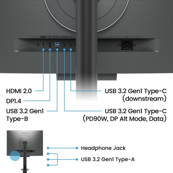 Монитор за програмиране BenQ RD280UA, 28.2", Ergo Stand 4