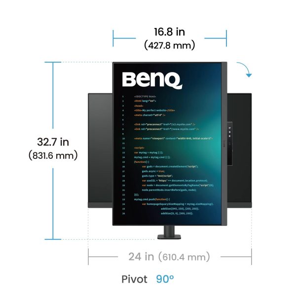 Монитор за програмиране BenQ RD280UA, 28.2", Ergo Stand 6