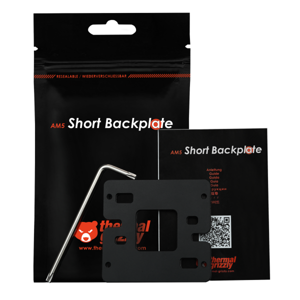 Монтажна рамка Thermal Grizzly AM5 Short Backplate, Алуминий, Черен 4