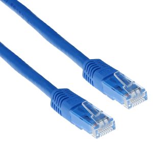 Мрежов пач кабел ACT U/UTP, CAT 6, RJ-45 - RJ-45, 0.5 m, Медни проводници, Син, Булк опаковка 1