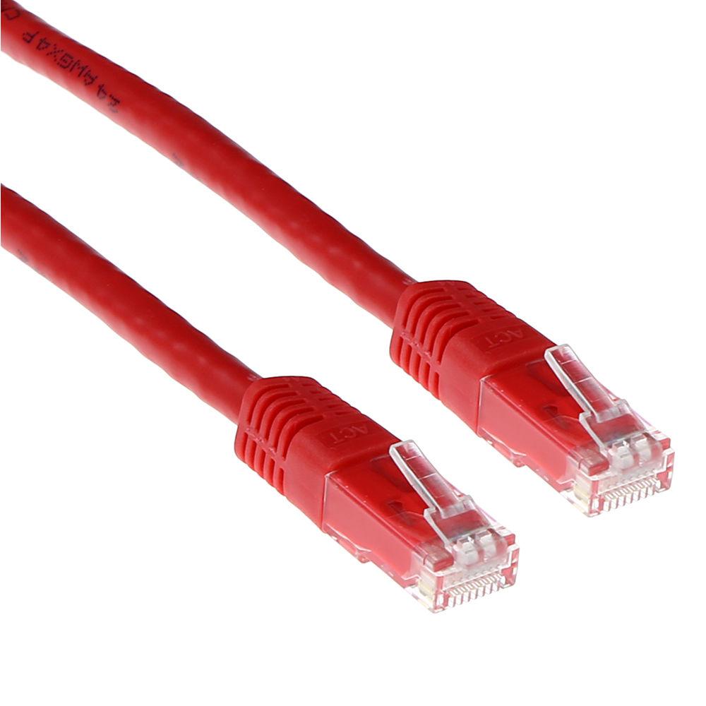 Мрежов пач кабел ACT U/UTP, CAT 6, RJ-45 - RJ-45, 2 m, Медни проводници, Червен, Булк опаковка 1