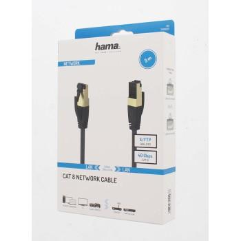 Мрежов пач кабел HAMA S/FTP, CAT 8, RJ-45 - RJ-45, 40Gbit/s, 3.0 m, Halogen-free, Черен 2