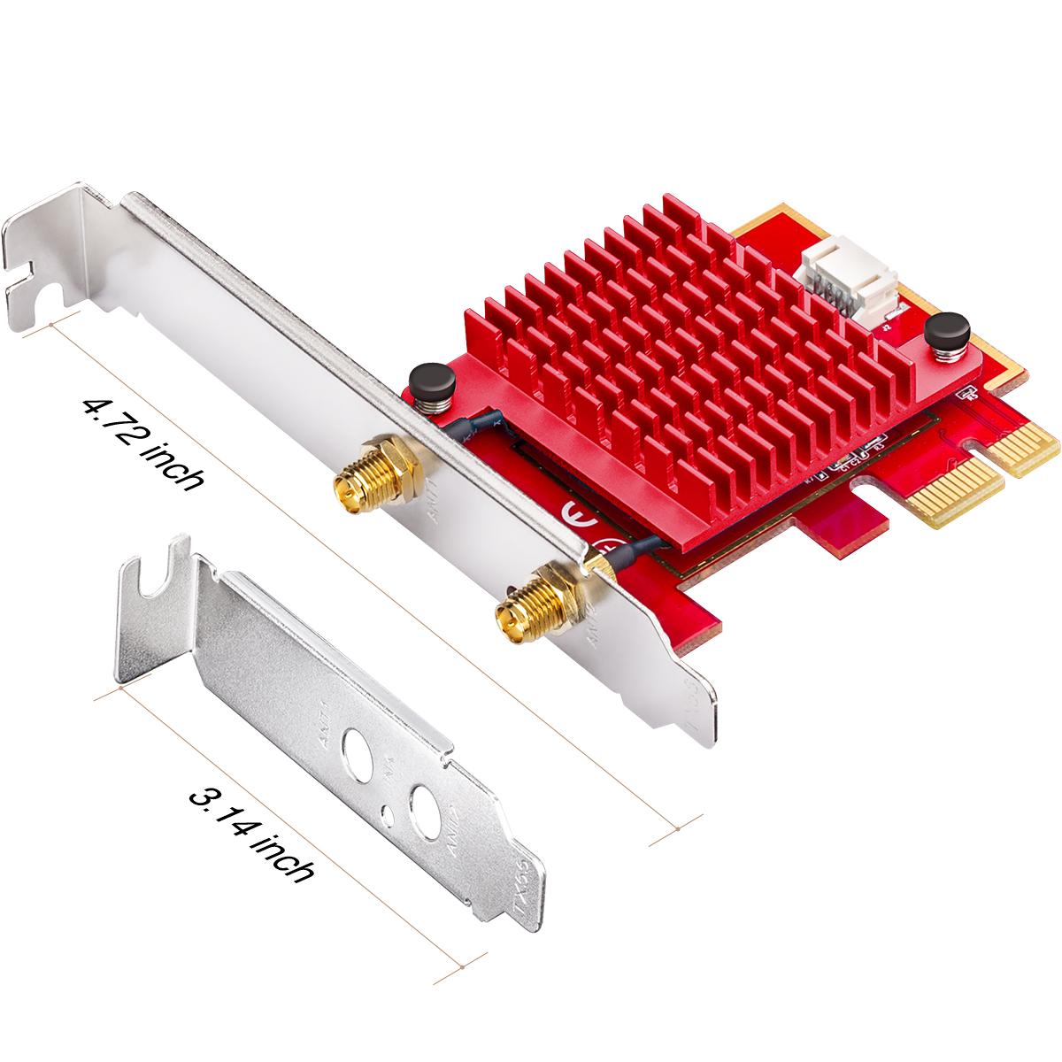 Мрежова карта Cudy WE3000S, PCIe, 3-бандов, 2.4/5~/6 GHz, 574 - 2400 Mbps 3