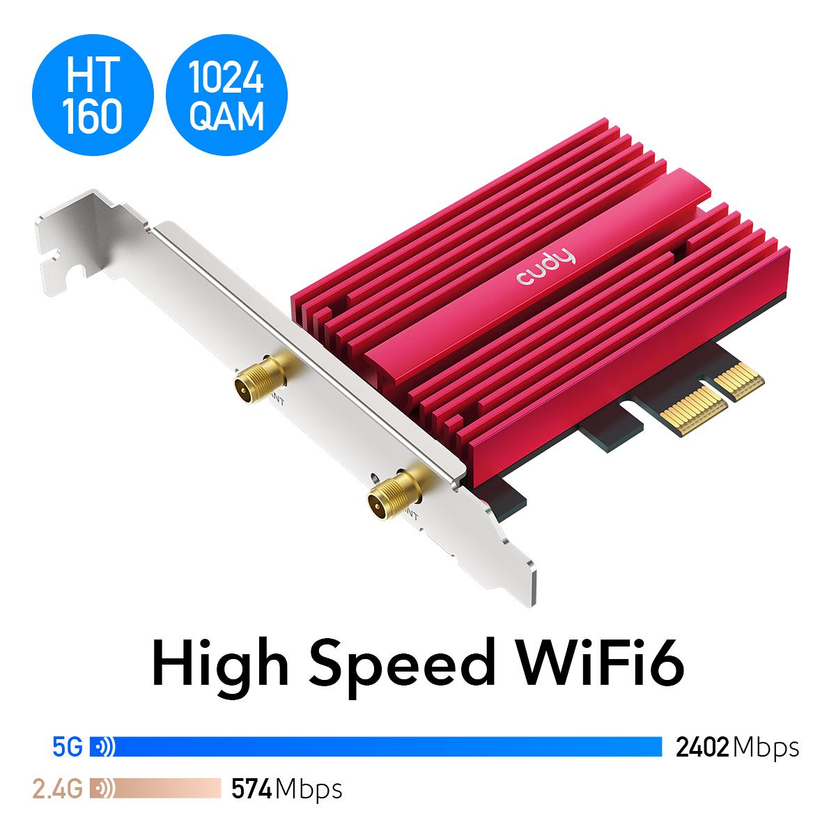 Мрежова карта Cudy WE4000, PCIe, 2.4/5 GHz, 574 - 2402 Mbps 4