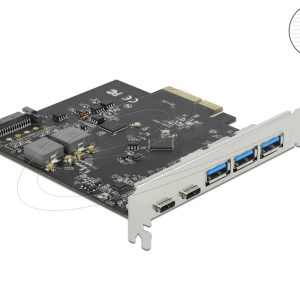 Мрежова карта Delock PCI Express x4 Card to 2 x USB Type-C™ + 3 x USB Type-A - SuperSpeed USB 10 Gbps 1