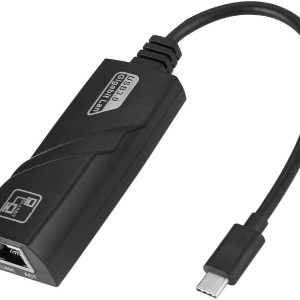 Мрежови адаптер Estillo 10/100/1000 Mbps, USB-C 3.1 към RJ45, Черен 1