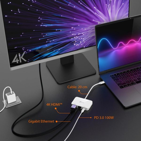 Мрежови адаптер/хъб/ j5create JCA351, Gigabit, 4K HDMI 4