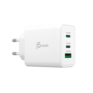 Мрежово зарядно j5create JUP3365E 65W, 3 порта, USB-C, USB-A 1