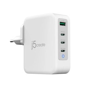 Мрежово зарядно j5create JUP43130E 130W, 4 порта, USB-C, USB-A 1