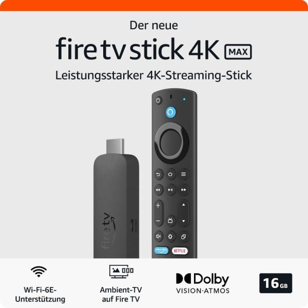 Мултимедиен плеър AMAZON Fire TV Stick Max Gen2, Wi-Fi 6, Alexa, Черен 2