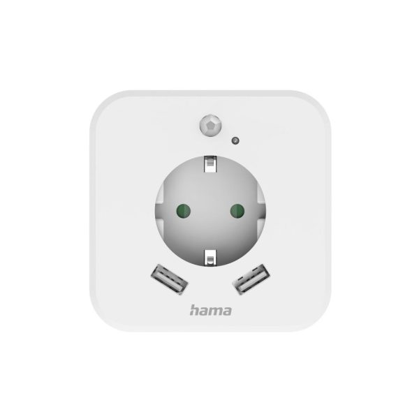Нощна лампа с контакт HAMA, USB, 2.4 A, 2 изхода, 223498 3