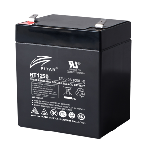 Оловна батерия RITAR, (RT1250) AGM, 12V, 5Ah, 90/ 70/ 10 1mm, Терминал 2 1