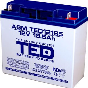 Оловна батерия TED ELECTRIC, 12V, 18.5Ah, 181/ 76/ 167 mm, AGM 1