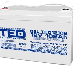 Оловна гелова батерия TED ELECTRIC, 12V, 102Ah, 330/ 173/ 220 mm AGM 1