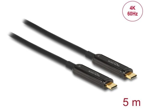 Оптичен видео кабел DeLock, USB-C, 4K 60 Hz, 5m 1