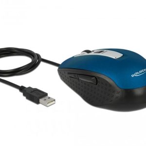 Оптична мишка DeLock, USB-A, 5 бутона , Синя 1