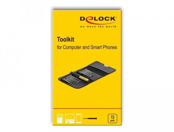 Отвертка DeLock 64067, 13 части, Хром ванадий, Калъф 3
