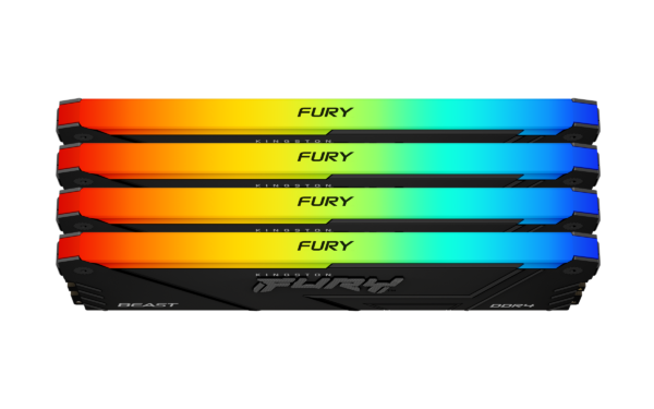 Памет Kingston FURY Beast Black RGB 64GB(4x16GB) DDR4 3200MHz CL16 1