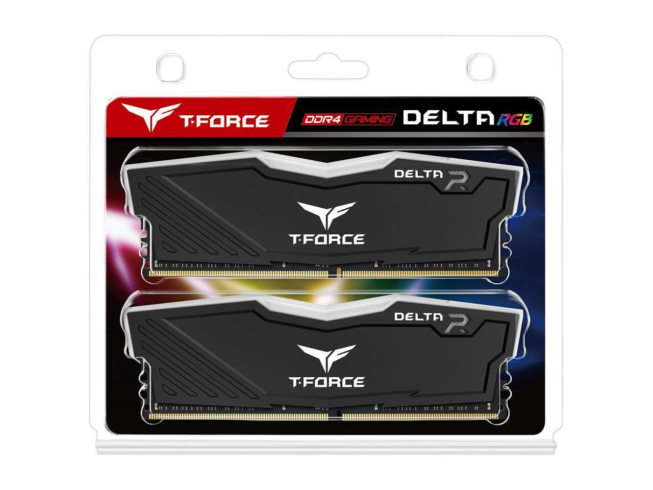 Памет Team Group T-Force Delta RGB Black DDR4 16GB (2x8GB) 3200MHz 1.35V 3