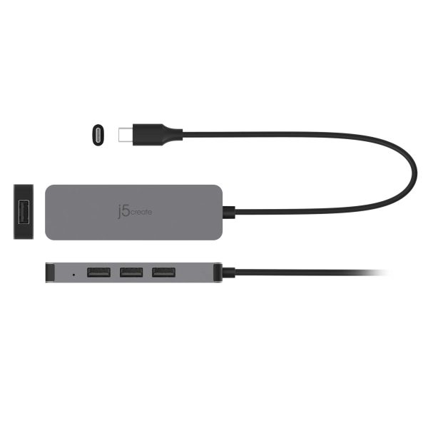 Поставка за лаптоп j5create JTS223, 4 портов USB-C хъб, Алуминиева 4