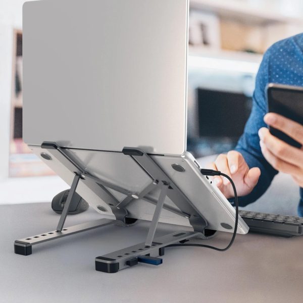 Поставка за лаптоп j5create JTS223, 4 портов USB-C хъб, Алуминиева 7