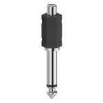 Преходник  HAMA, 6.3 мм жак мъжко - Чинч женско, Черен 1