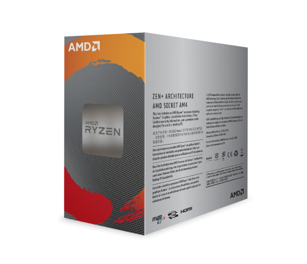 Процесор AMD RYZEN 3 3200G, 4-Core, 3.6 GHz, 6MB, 65W, AM4, BOX 3