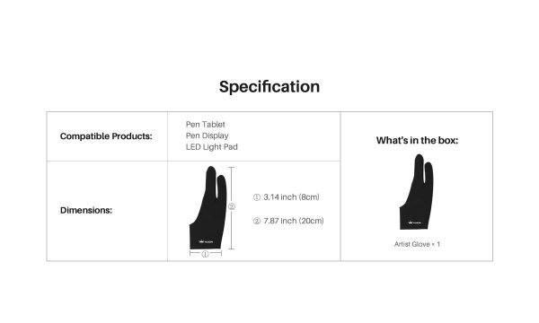 Ръкавица за работа с графичен таблет HUION Artist glove GL200 5