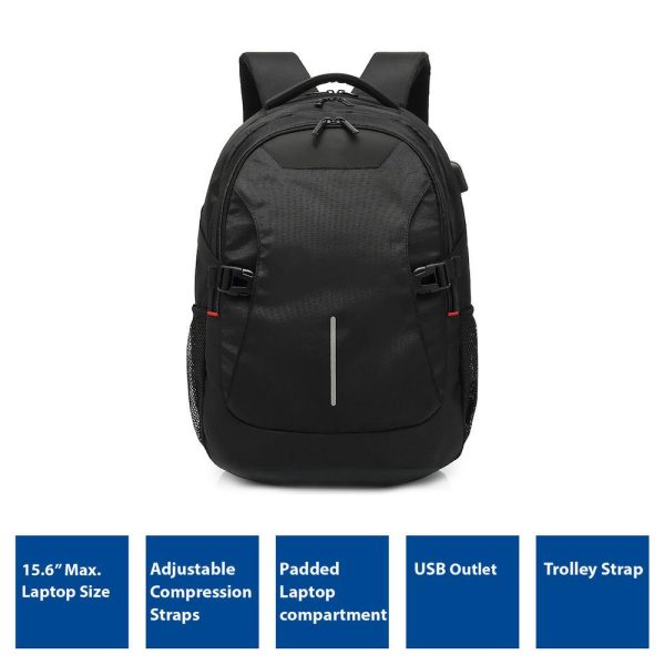 Раница за лаптоп ACT AC8530, до 15.6", USB изход, Черна 2