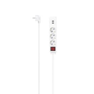 Разклонител, 3-гнезда, USB-A 17 W, HAMA-223181 1
