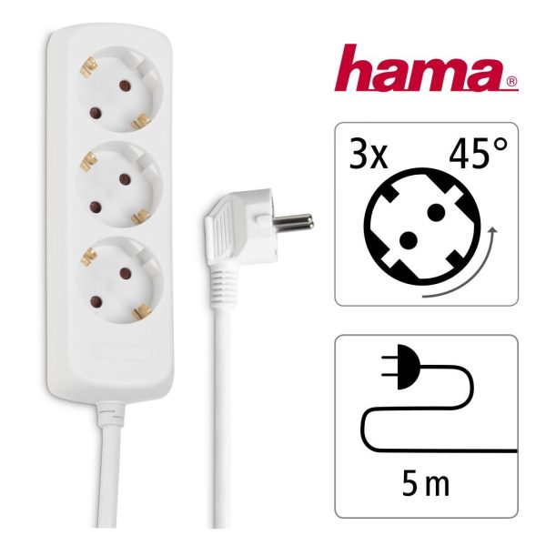 Разклонител HAMA, 3 гнезда, 108842 3