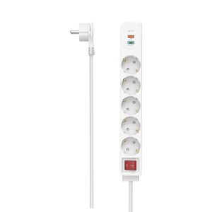 Разклонител HAMA, 5 гнезда, 2x USB, 223186 1