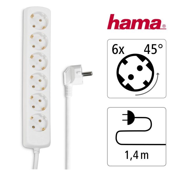 Разклонител HAMA, 6гнезда, 30383 4