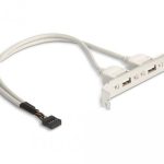 Скоба Delock, За монтаж в PC, USB 10 pin към 2 x USB 2.0 type A 1
