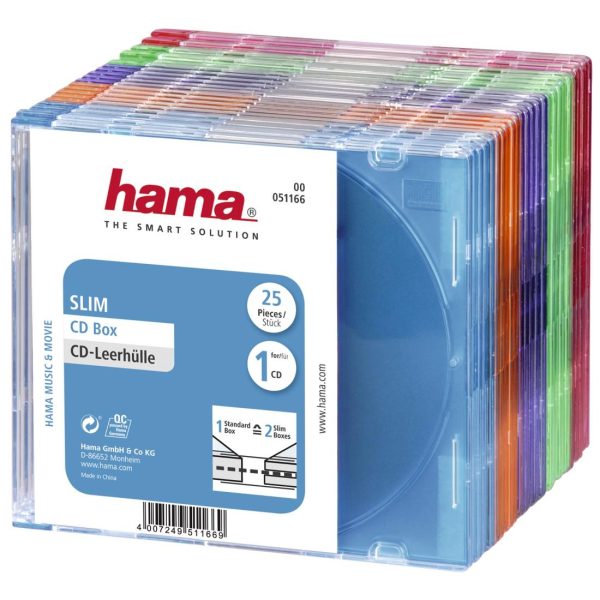 Slim CD кутийки за дискове Hama, опаковка от 25 бр, 51166 1