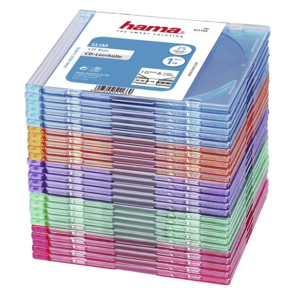 Slim CD кутийки за дискове Hama, опаковка от 25 бр, 51166 3