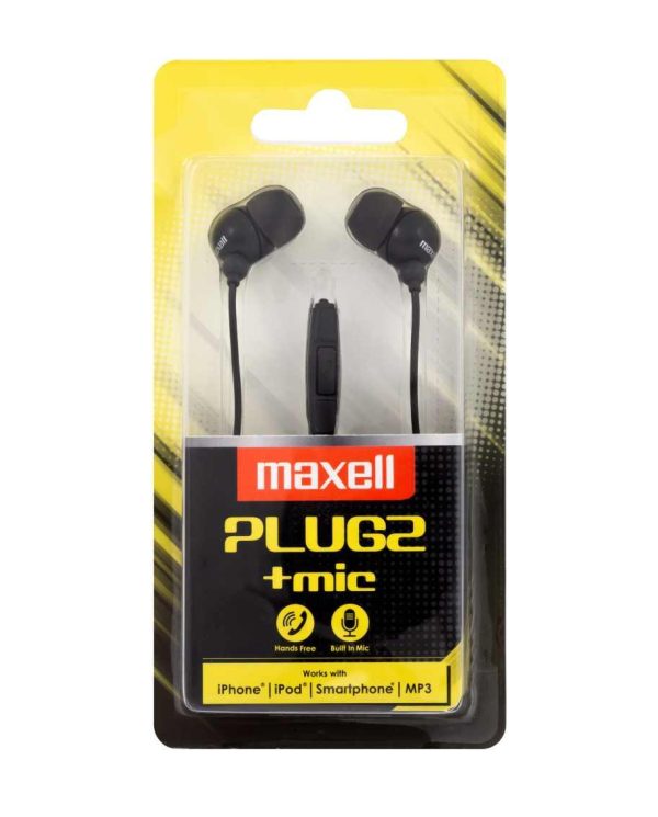 Слушалки  с микрофон MAXELL PLUGZ черна 1
