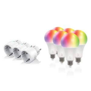 Смарт комплект DELTACO SH-KIT03, 3 x мини контакти, 6 x LED крушки 1