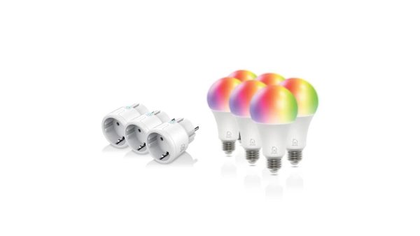 Смарт комплект DELTACO SH-KIT03, 3 x мини контакти, 6 x LED крушки 1