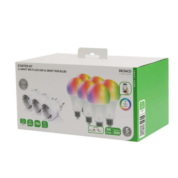 Смарт комплект DELTACO SH-KIT03, 3 x мини контакти, 6 x LED крушки 2