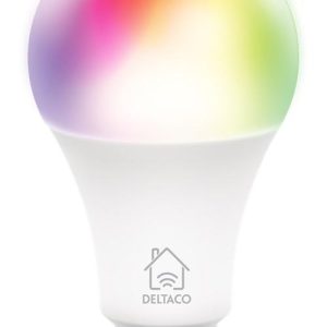 Смарт RGB крушка DELTACO SH-LE27RGB, Е27, WiFI 2.4GHz, 9W, 810lm, димираща, Бяла 1