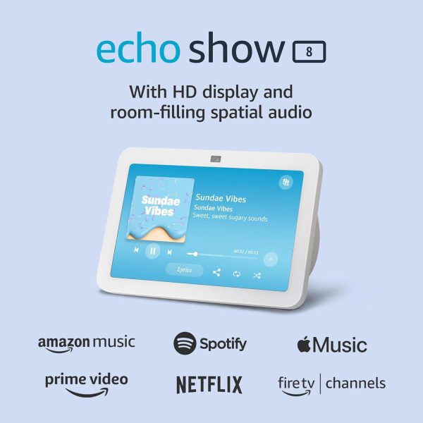 Смарт тонколона Amazon Echo Show 8 (Gen 3), Сензорен екран, Гласов асистент, Бял 2