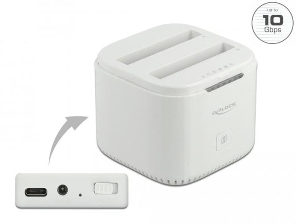 Станция Delock USB-C, За 2 x 2.5″ SATA HDD / SSD, Клониране 2
