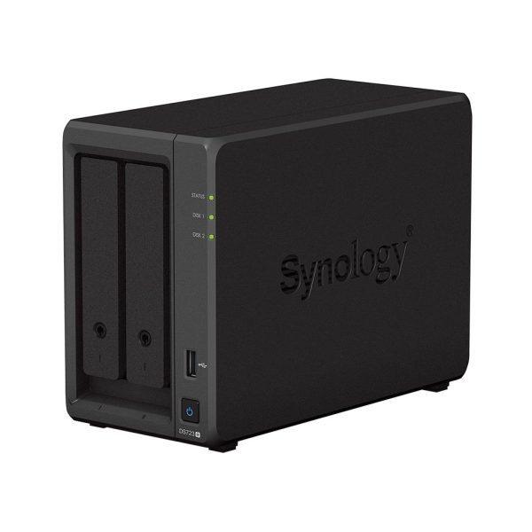 Сторидж NAS Synology DS723+, За 2 диска, До 108TB, 2 GB DDR4, Гигабит, USB3.2 2