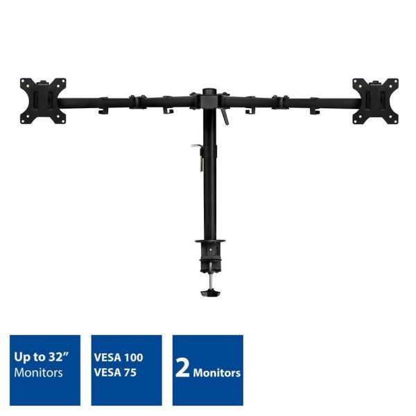 Стойка за 2 мониторa ACT AC8302, за бюро, Регулируема, 32", 2x8 кг, Черна 4
