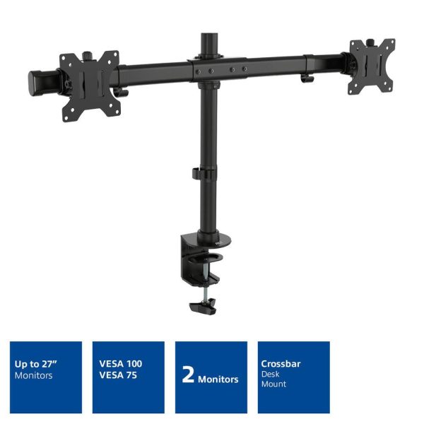 Стойка за 2 мониторa ACT AC8315, за бюро, Регулируема, 27", 10 кг, Черна 6