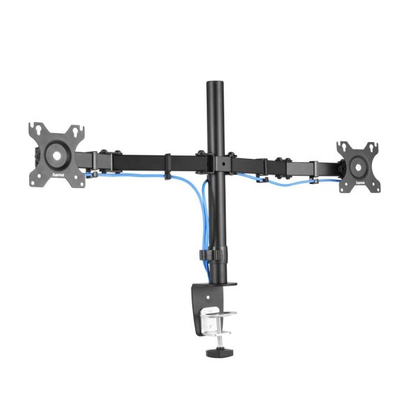 Стойка за 2 монитора за бюро HAMA Регулируема, 13" - 32", 8 кг, Swivel/Tilt, Черна 2